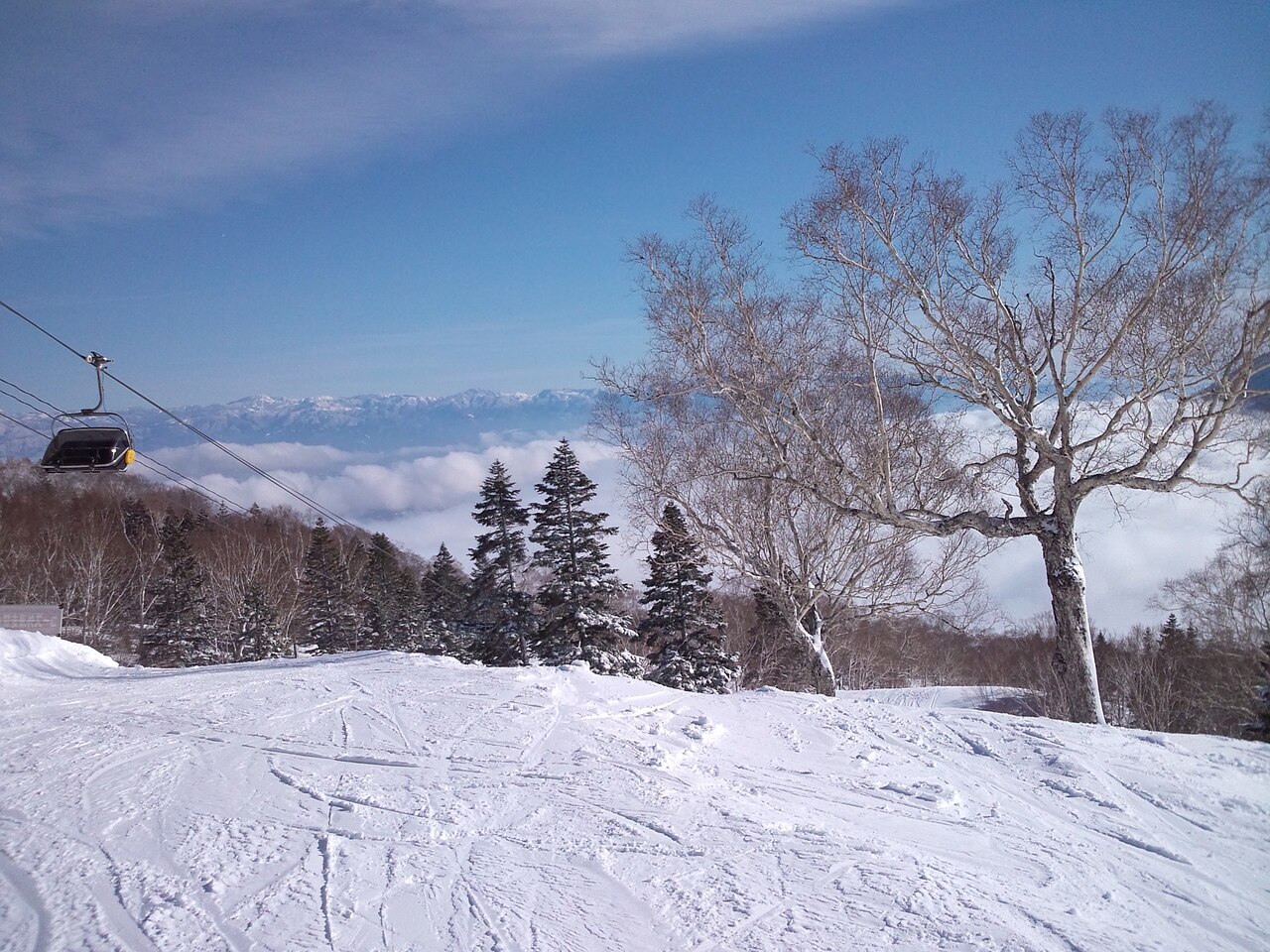 A view of the slopes from Myoko Suginohara Ski Resort, Myoko Kogen, Niigata