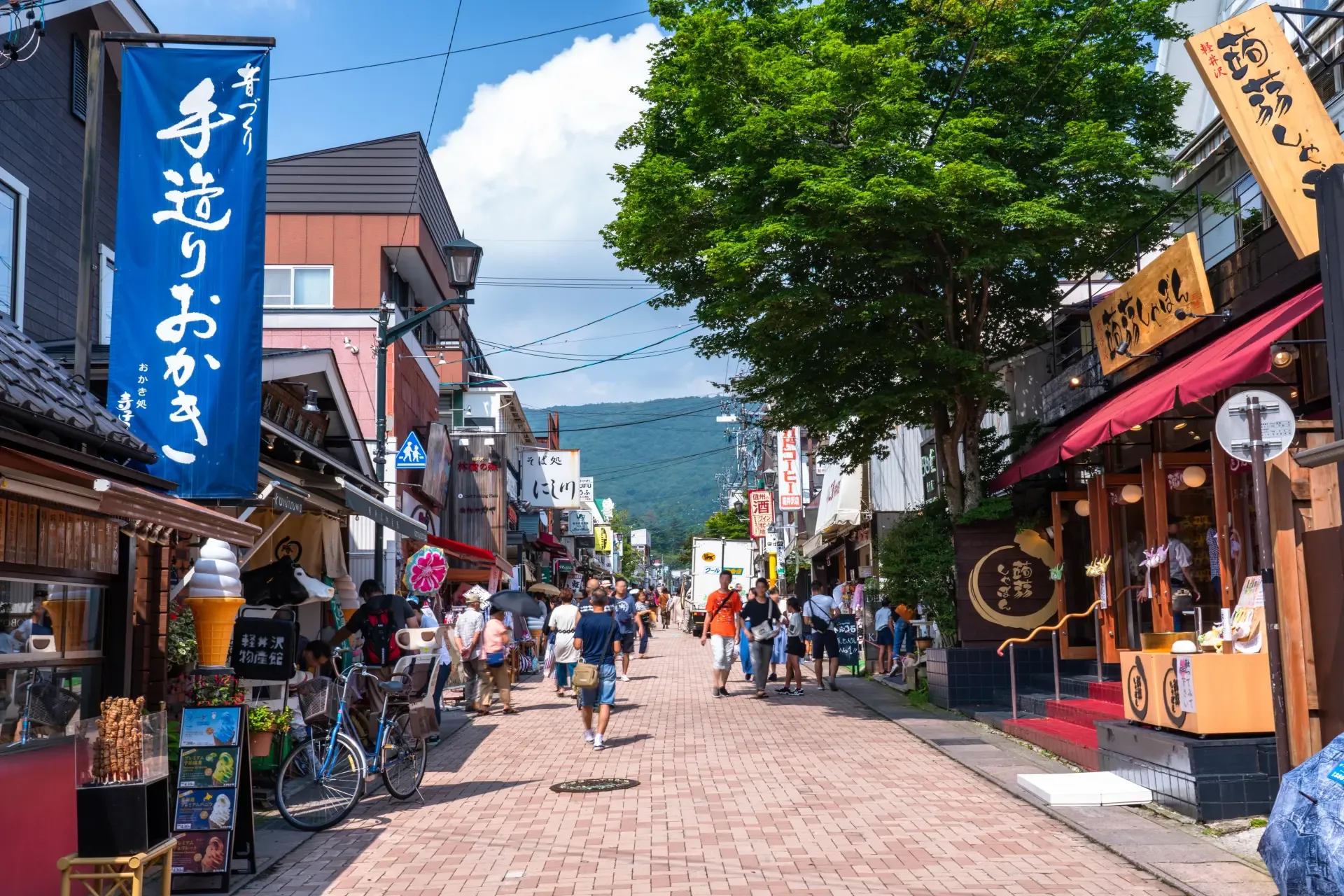 A view of Old Ginza Street in Karuizawa, Nagano