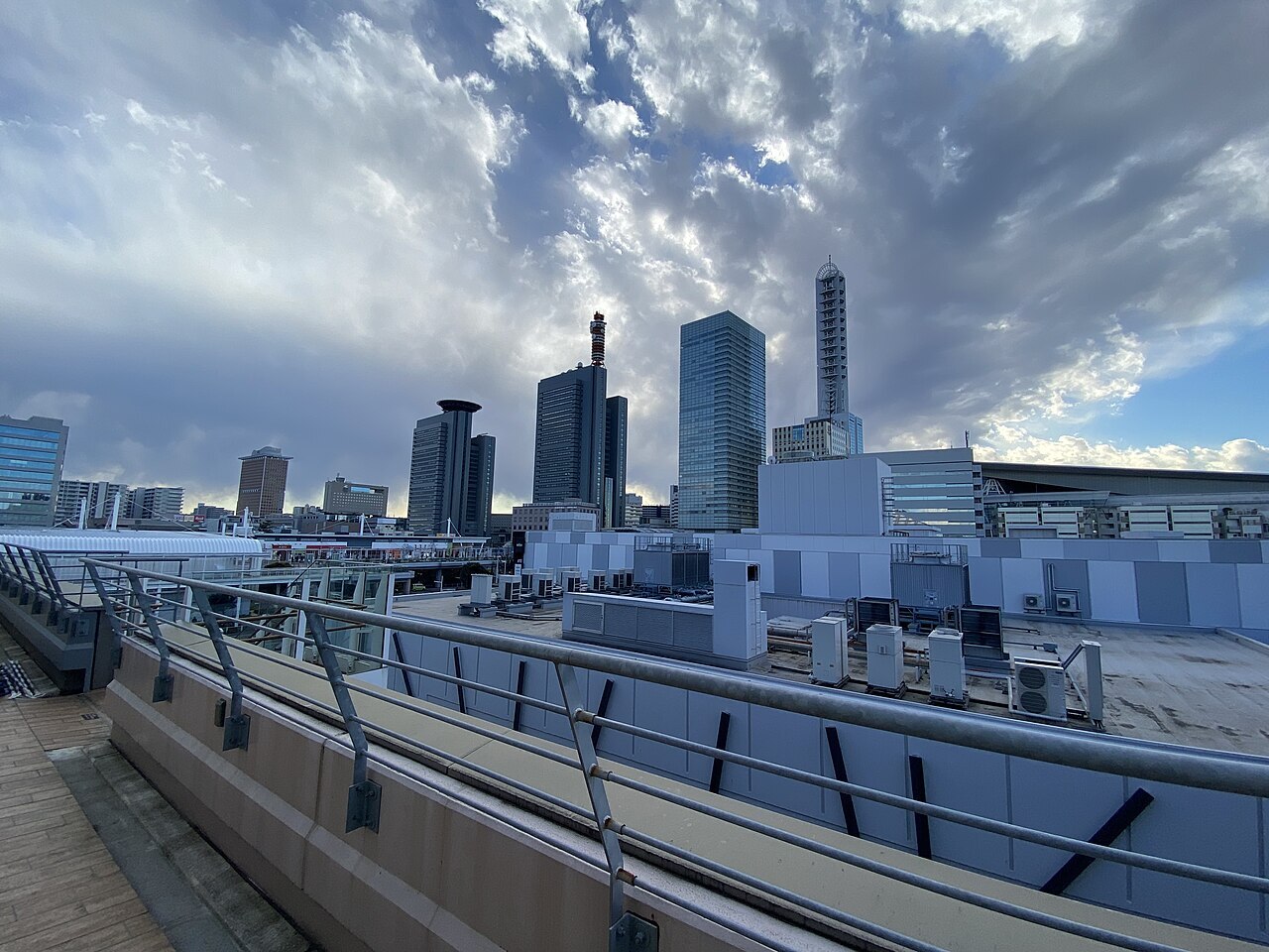 A view of Saitama Urban Center at dusk