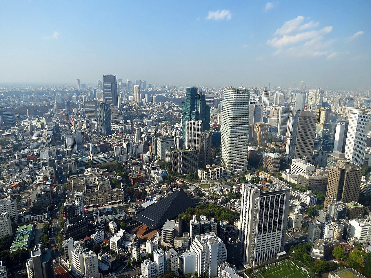 Aerial view of Roponggi, Tokyo