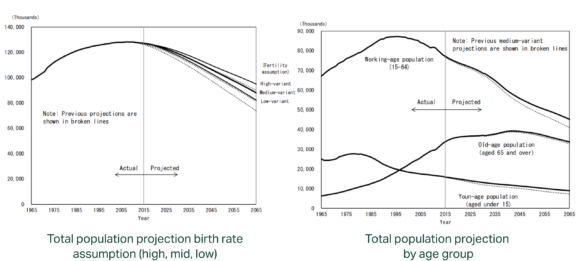 Japan's aging population chart: Japan is experiencing a dual demographic shift