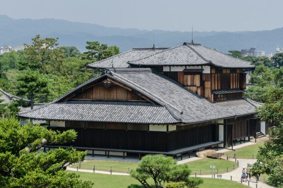 Building of Honmaru Palace Nijō Castle Kyoto as seen from Fortification