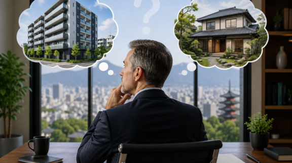 a man in his 50’s considering investing in Japan
